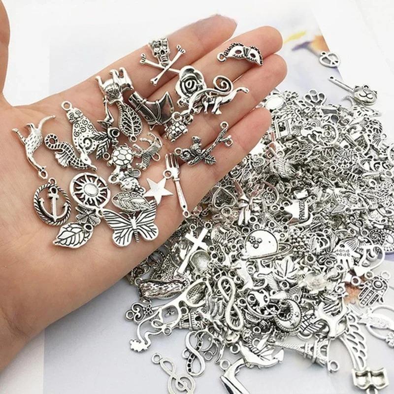 100 pièces Breloques Métal Vintage Animaux Oiseaux Mixtes Perles Pendentif DIY Bracelet Collier Accessoires pour Fabrication de Bijoux Apprêts
