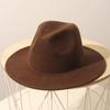 Show high-end bare top hat, women's wool, men's retro large-size jazz hat, red coffee camel, black gentleman's hat, felt hat.