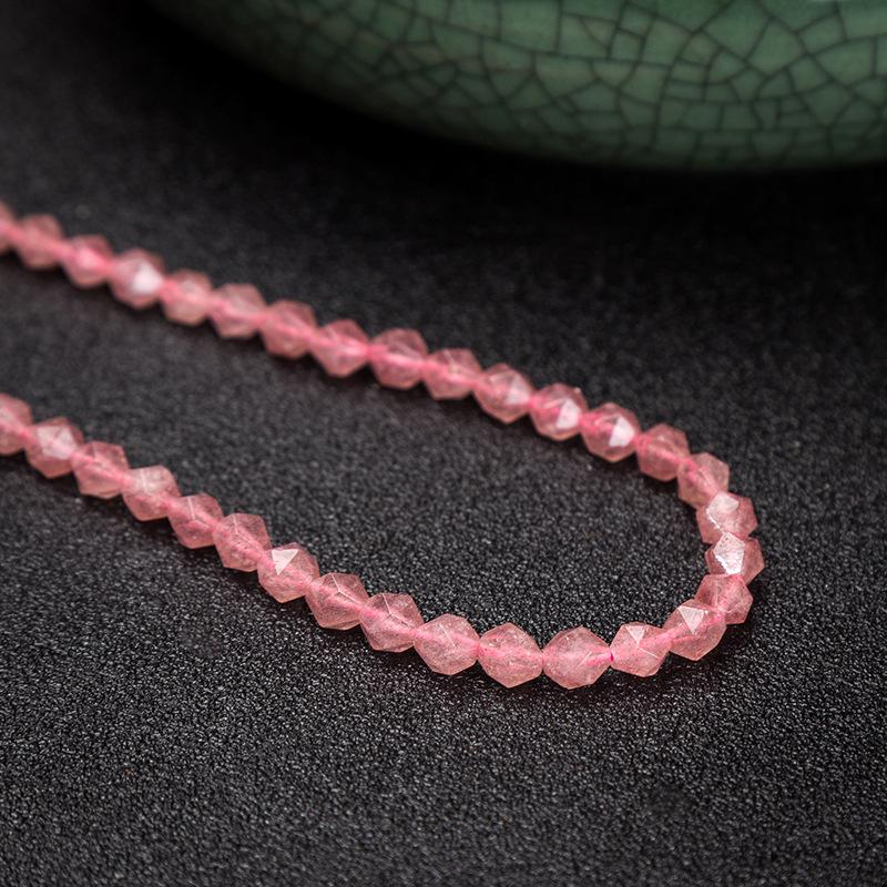 

Натуральний Зелений Оливковий та Червоний Жильний Морганіт Полуничний Кварц Фасетовані Круглі Розсипні Намистини 6mm Faceted Beads