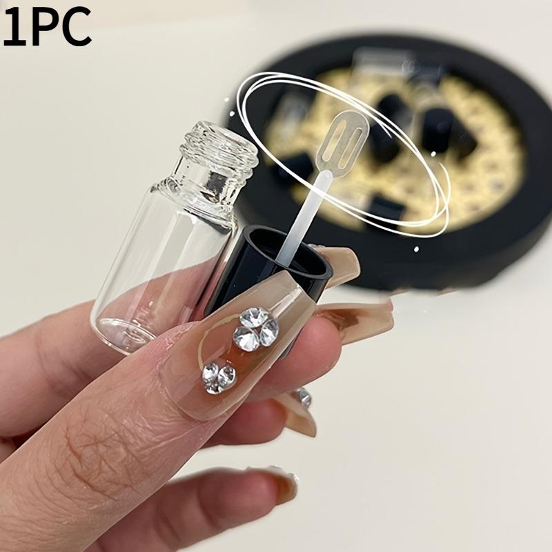1PC Mini Glass Travel Bottle with Screw Cap - 0.1 oz/0 Refillable Portable Cosmetic Container