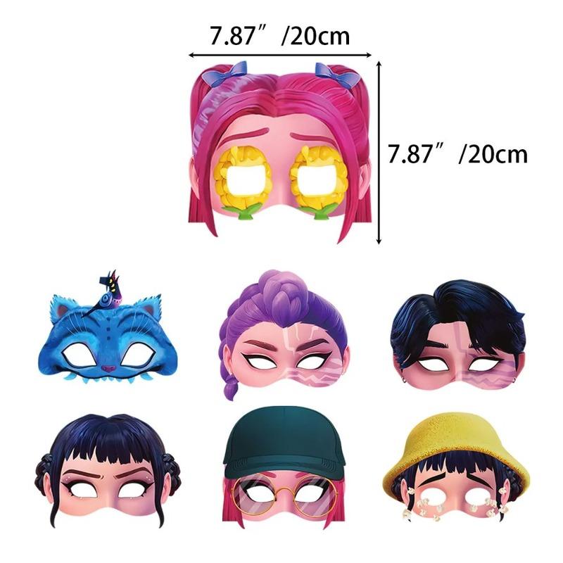 k 12pcs Kpop Demon Hunters Mask  Birthday Party Cosplay Party Photography Props Decorations Girls Boys  Halloween Party Gifts A