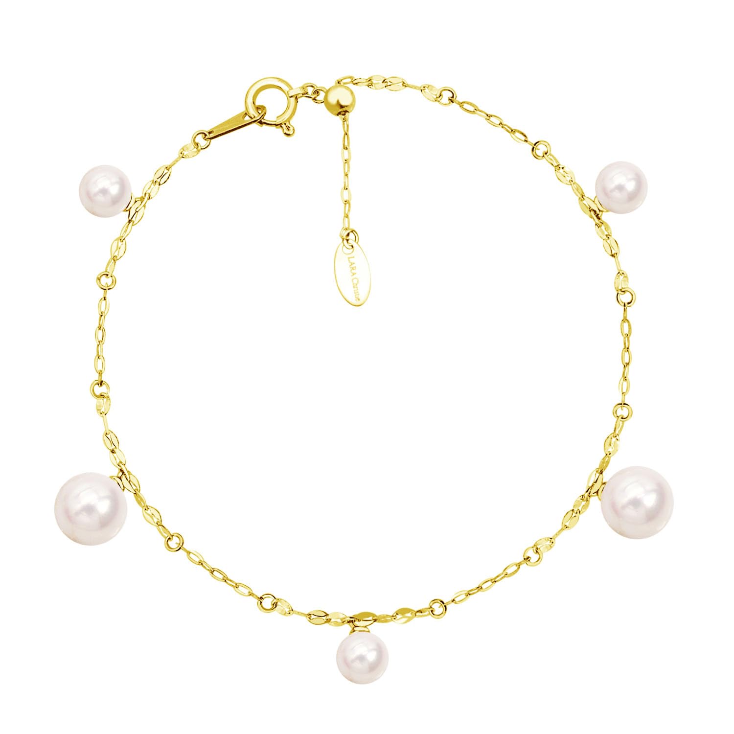 

Lala Christie Women s Akoya Pearl Bracelet, 4.0-5.0mm (5 beads), 18K Gold with Certificate of Authenticity, lb107-0002-yg