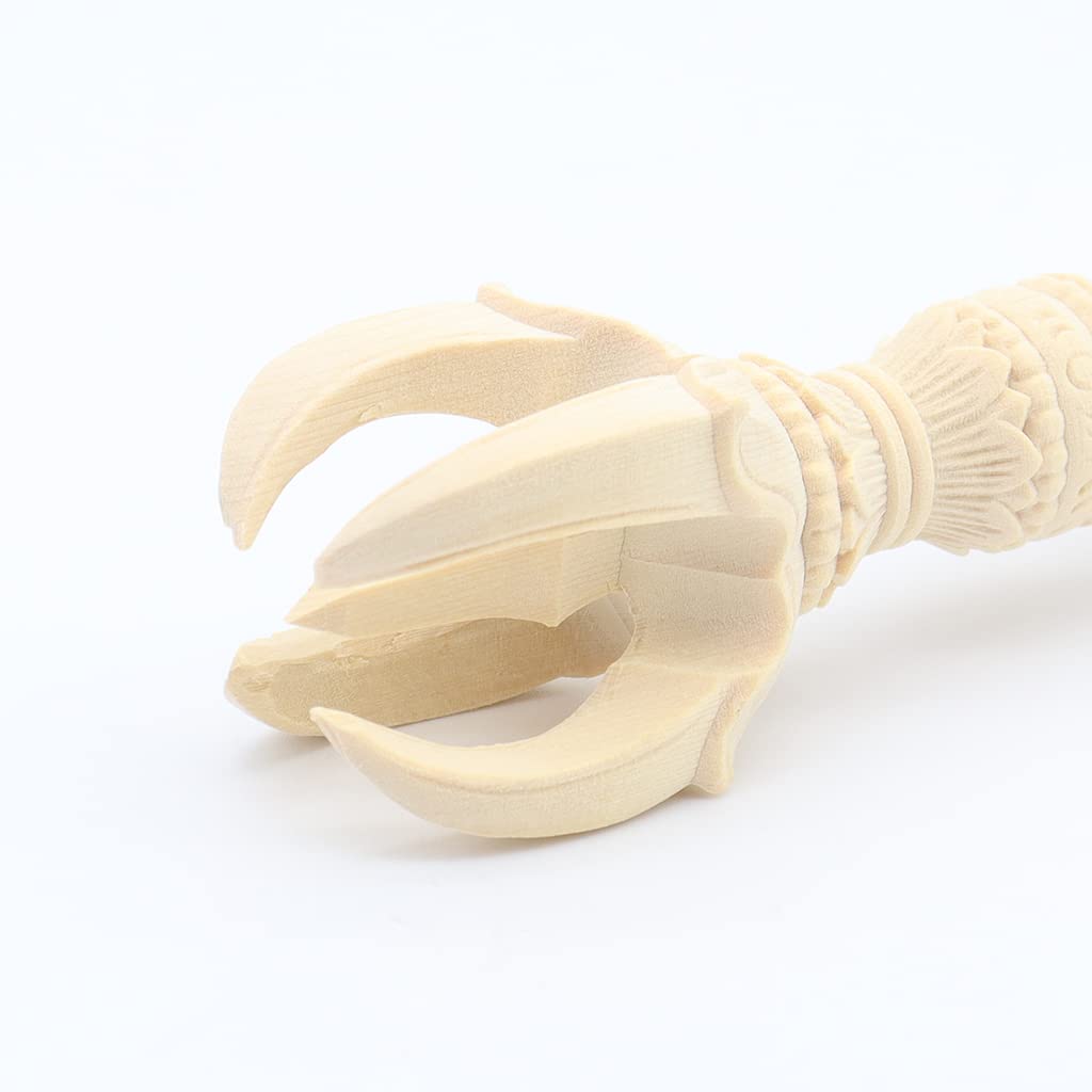 Kurita's Special Buddhist Statue [Buddhist Implement] 12cm Five-pronged Vajra, Carved Buddhist Altar Item, Made of Cypress Wood, 2789