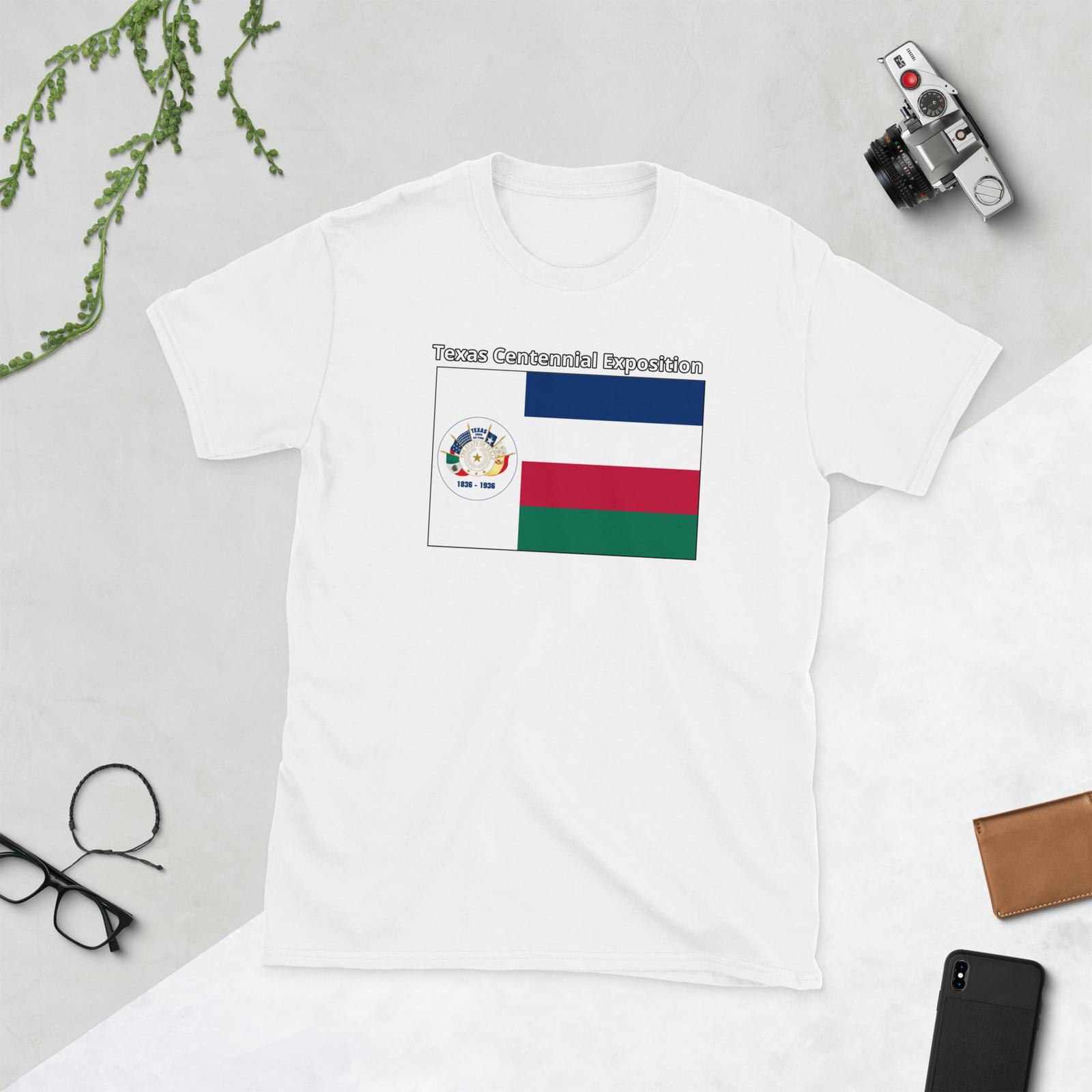 Texas Centennial Exposition Worlds Fair Flag Short-Sleeve Unisex T-Shirt Mens Womens Tees Top S