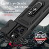 Sliding Push Window Case For iPhone 15 Pro Max Case iPhone 15 Cover Armor Shockproof Metal Ring Holder Camera Protector Cover