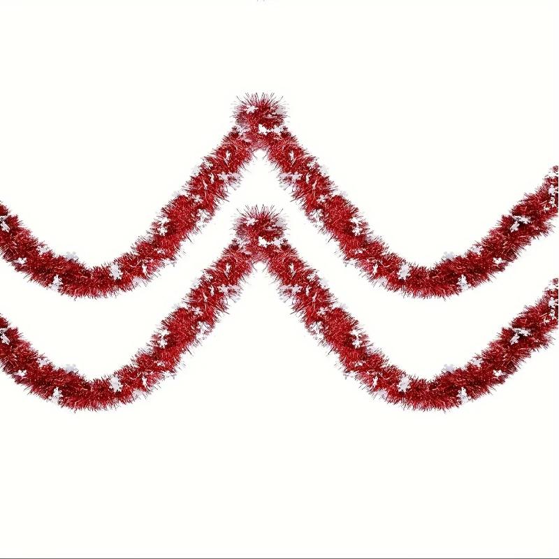 

Різдвяна мішура у вигляді сніжинок, гірлянда для прикраси ялинки, різдвяна червона кручена гірлянда для підвішування до стелі, новорічний декор для вечірки 4m