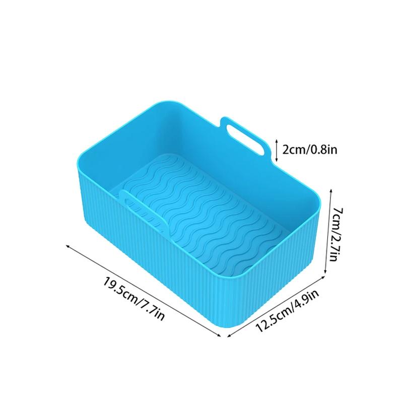 1/2PCS Reusable Air Fryer Silicone Tray Dish Dual 2 Basket Baking Pan Oven Pot Plate Liner Dual Air Fryer Accessories For Ninja