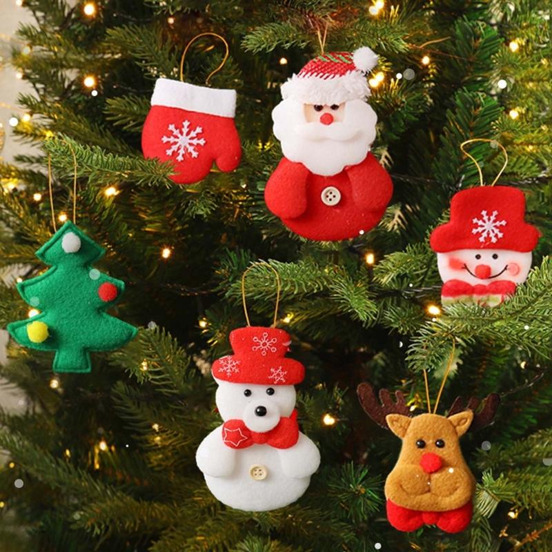 30 Pcs Plush Doll Socks Christmas Tree Pendants Christmas Tree Decorations Ornaments Set Lovely Santa Hanging Ornaments