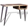 Vidaxl Desk With Iron Legs, Solid Reclaimed Wood