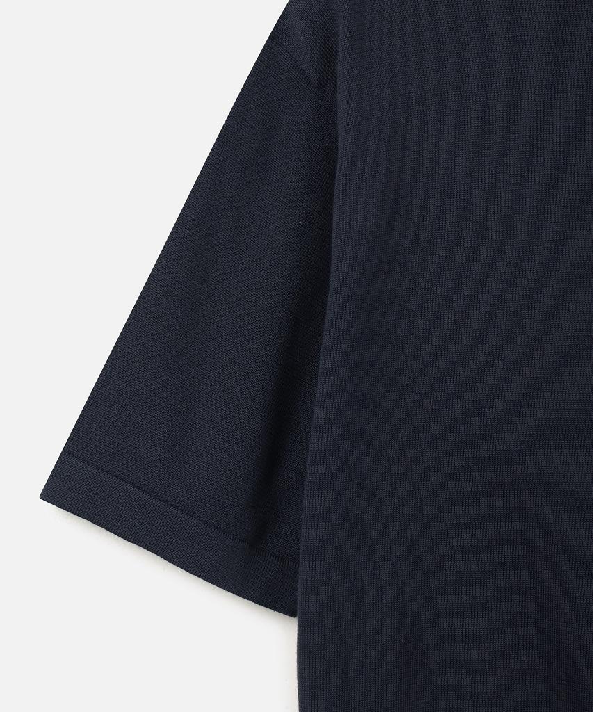 247Silijeu Supima Cotton Collar Half Knit Dark Navy (B Type)