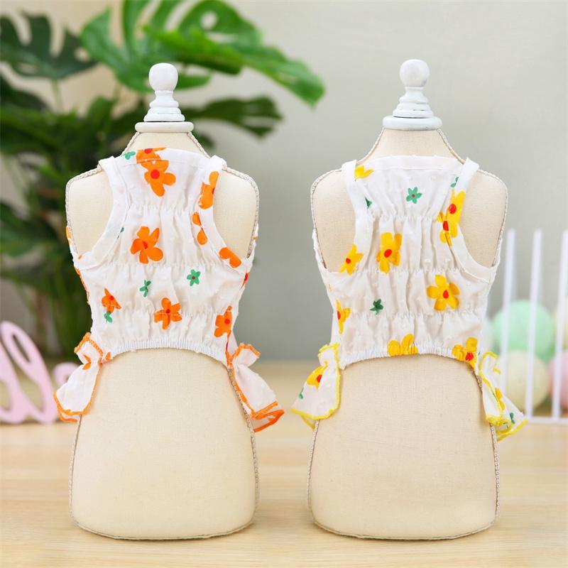 Cozy Cotton Cat Dog Dress Skirt Summer Pet Clothes for Small Dogs Yorkshire Shih Tzu Teddy Dresses Puppy Clothing Cachorro Roupa