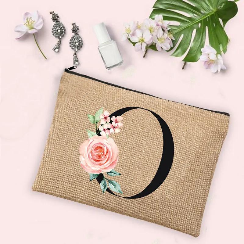 Gift for Her 26 Letter Printing Woman's Make Up Bags Handbags  Makeup Organizers Lovely Casual Travel Toiletry Bags Lipstick Bag