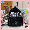 Schoolbag New Japanese plaid schoolbag for women, junior high school students Large capacity, light and wear-resistant cute cartoon backpack