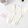Loose Rolled-up Socks for Women In Summer, Thin and Breathable Mid-calf Socks, Solid-colored Cotton Pile Socks