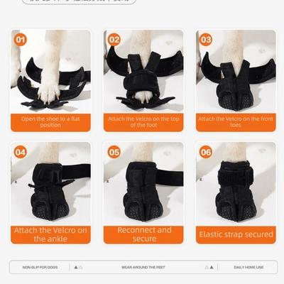 4 Stück/Set Verstellbare rutschfeste Hundeschuhe Verschleißfeste selbstklebende Pfotenschützer Atmungsaktive bequeme Haustier-Fußabdeckungen