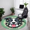 1PC Christmas Dog Office Round Area Rug,  Mat Suitable ForOffice, Under Office Chairs Bedroom Living Room Home Decor, Room Deco