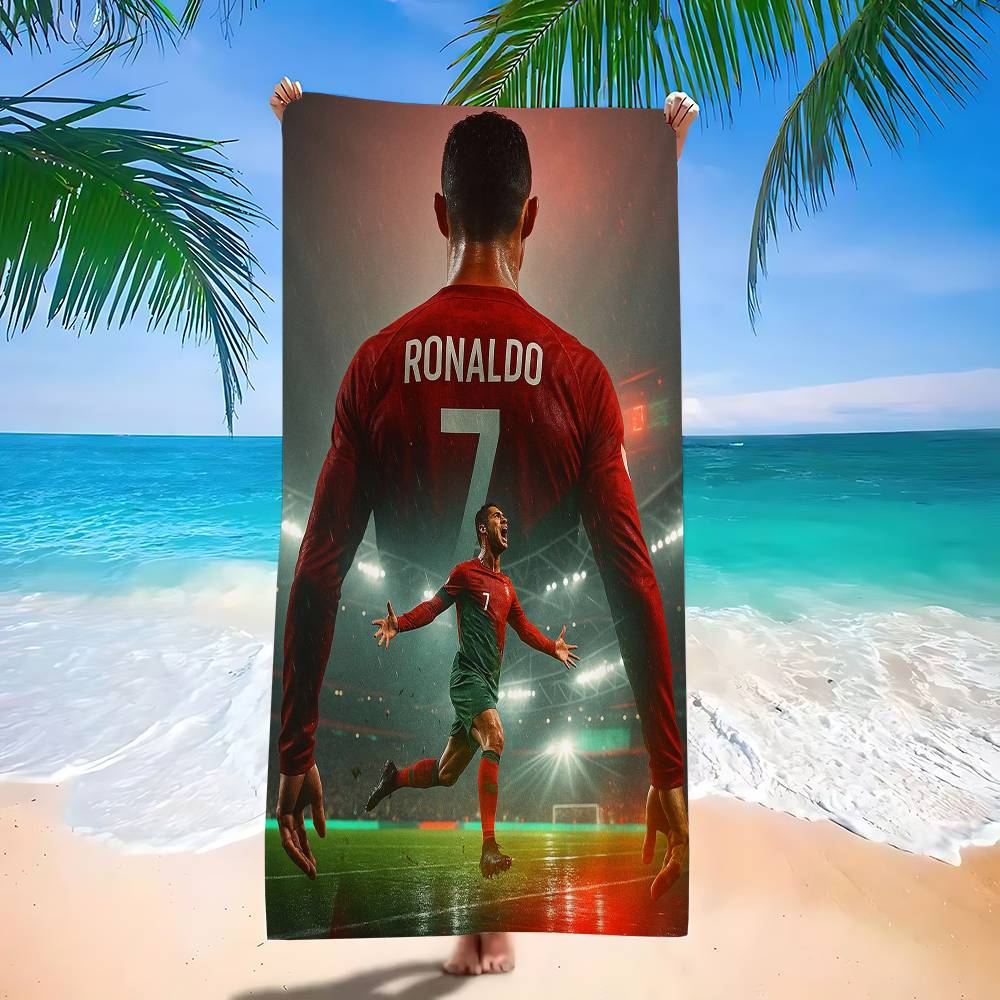 C-Cristiano R-Ronaldo C-CR7 Coperta in Microfibra Asciugatura Rapida Asciugamani da Spiaggia Stampa Sovradimensionata Super Assorbente Coperta Asciugamano per Piscina