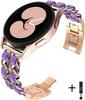 20mm 22mm Armband für Samsung Galaxy Watch 4 3 5 Pro 45mm Active 2 Gear S3 Luxuriöses Leder+Metall Armband Huawei Watch GT/2//3 Armband