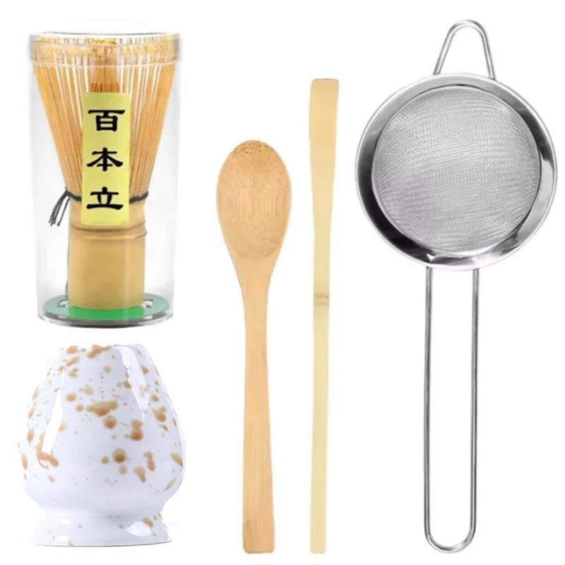 1-5PCS Japanese Matcha Tea Set Kiln Turned Ice Flower Bamboo Whisk Teaspoon Spot Tea Sets Indoor Tea-making Tools Accessories