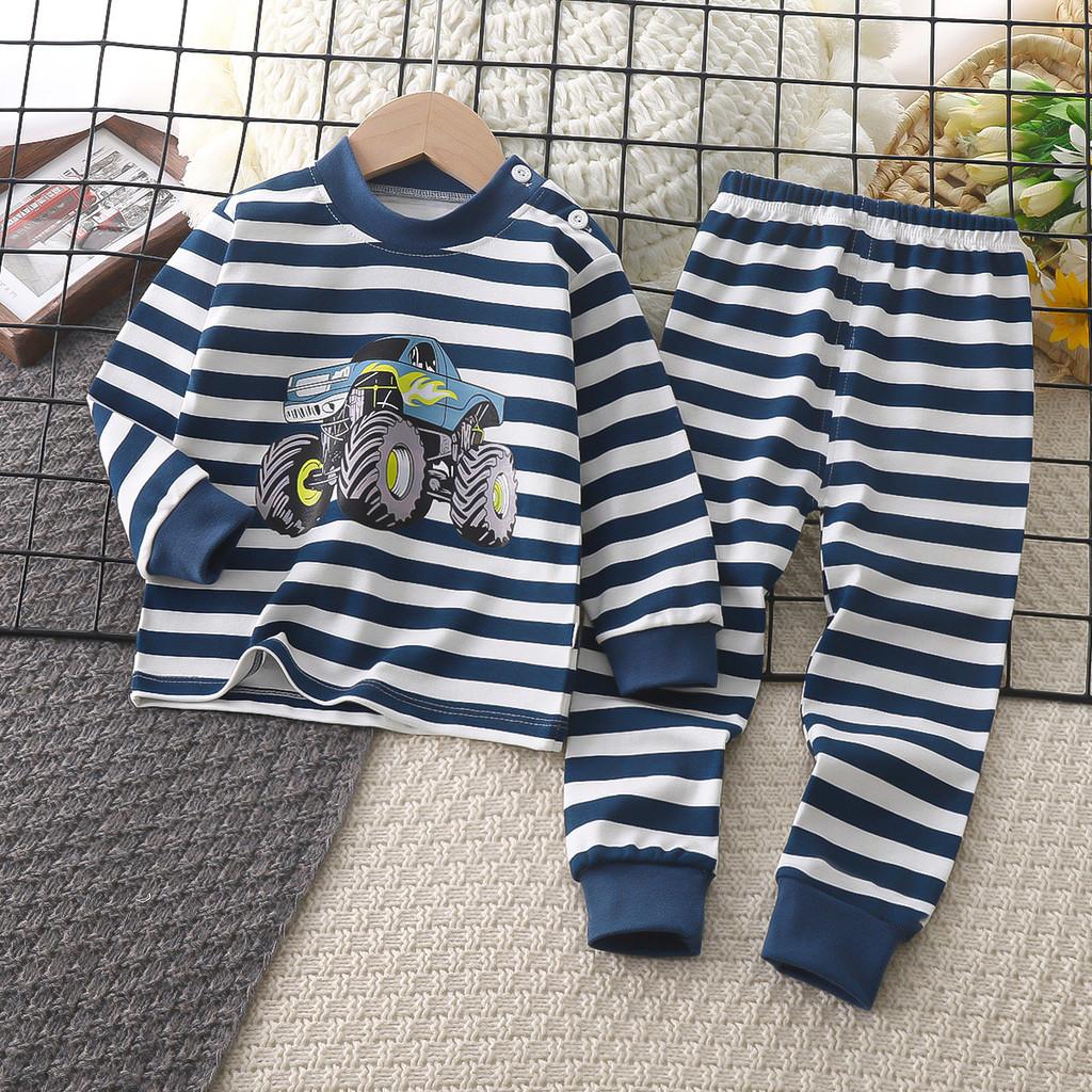 Baby Cotton Pajamas Set With Cartoon Prints For Kids Age 3 To 8 Years