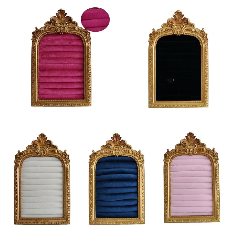 Velvet Jewelry Display Rack Picture Frame Shape Earring Ring Shelves Home Decoration