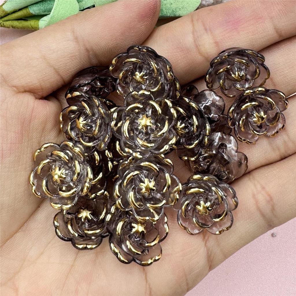 100pcs Handmade Flower-Shaped Acrylic DIY Beads In Multiple Colors (20 Pieces) for Jewelry Making