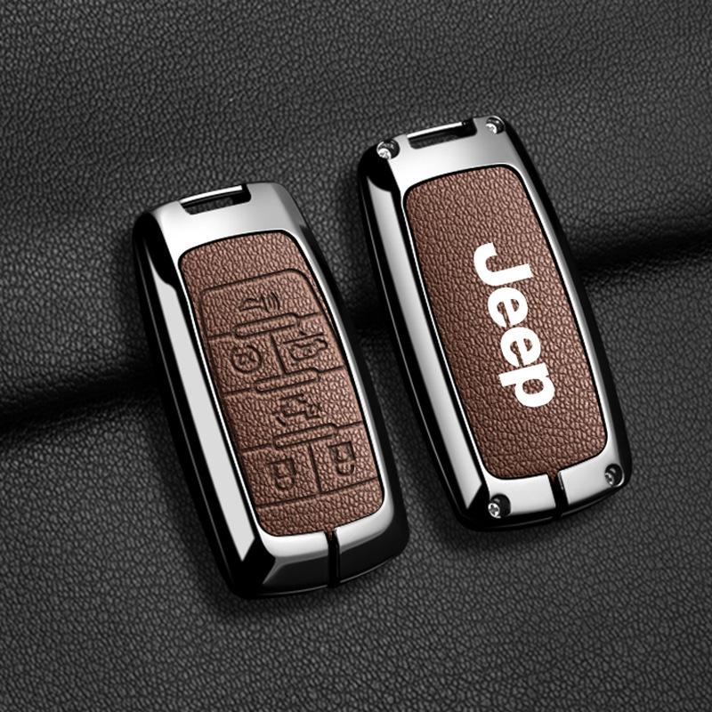 Compatible Jeep Key Case for Compass, Renegade, Cherokee, Grand Commander, Grand Cherokee