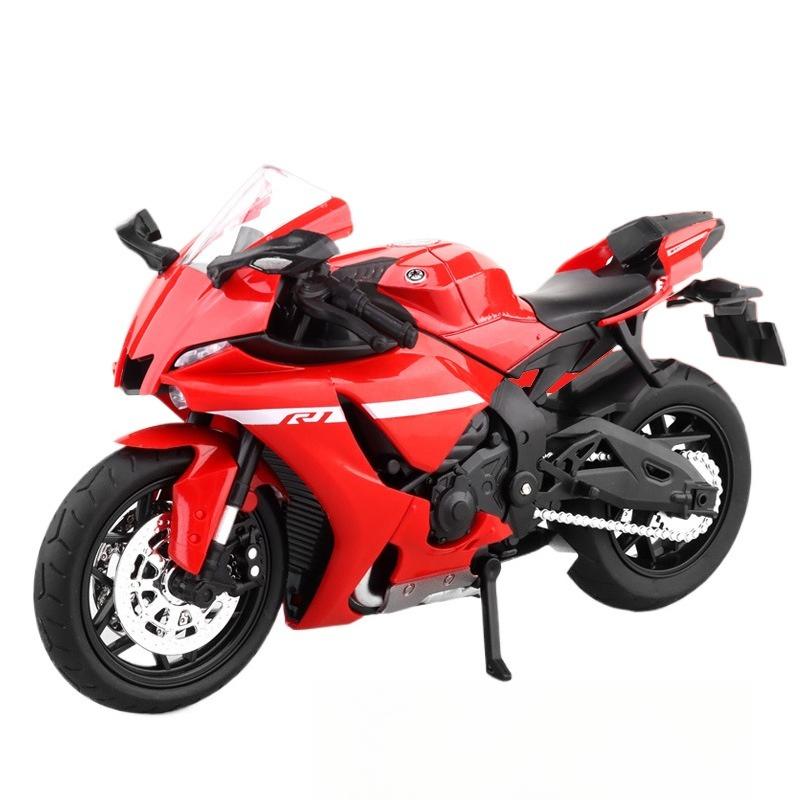 

1/12 Yamaha YZF-R1M Alloy Die Cast Motorcycle Model Vehicle Collection Sound and Light Off Road Autocycle Toys Car красный