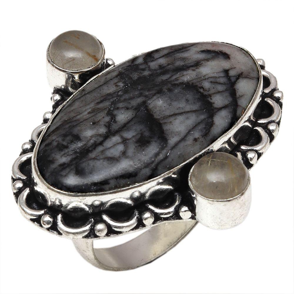 

Silver Leaf Jasper Gemstone Handmade Silver Jewelry 8