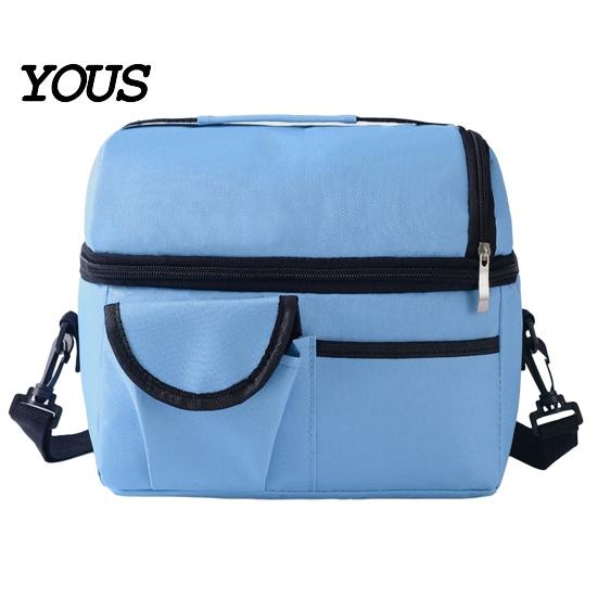Portable Mommy Bag Insulated Double Layer Lunch with Shoulder Strap, Durable Oxford Cloth Large Outdoor Meal Prep Capacity Container, Leakproof