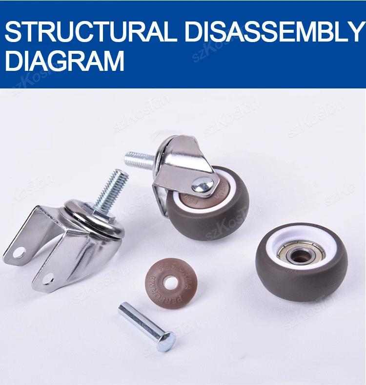 4 st Möbelhjul Mjuka Gummi Svängbara Hjul Tysta Rullhjul för Vagn Spjälsäng Hjul Hushållstillbehör