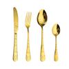 4pcs Stainless Steel Knife and Fork Spoon Set Christmas Elements Laser Handle for Home Picnic DIY Restaurant Gift