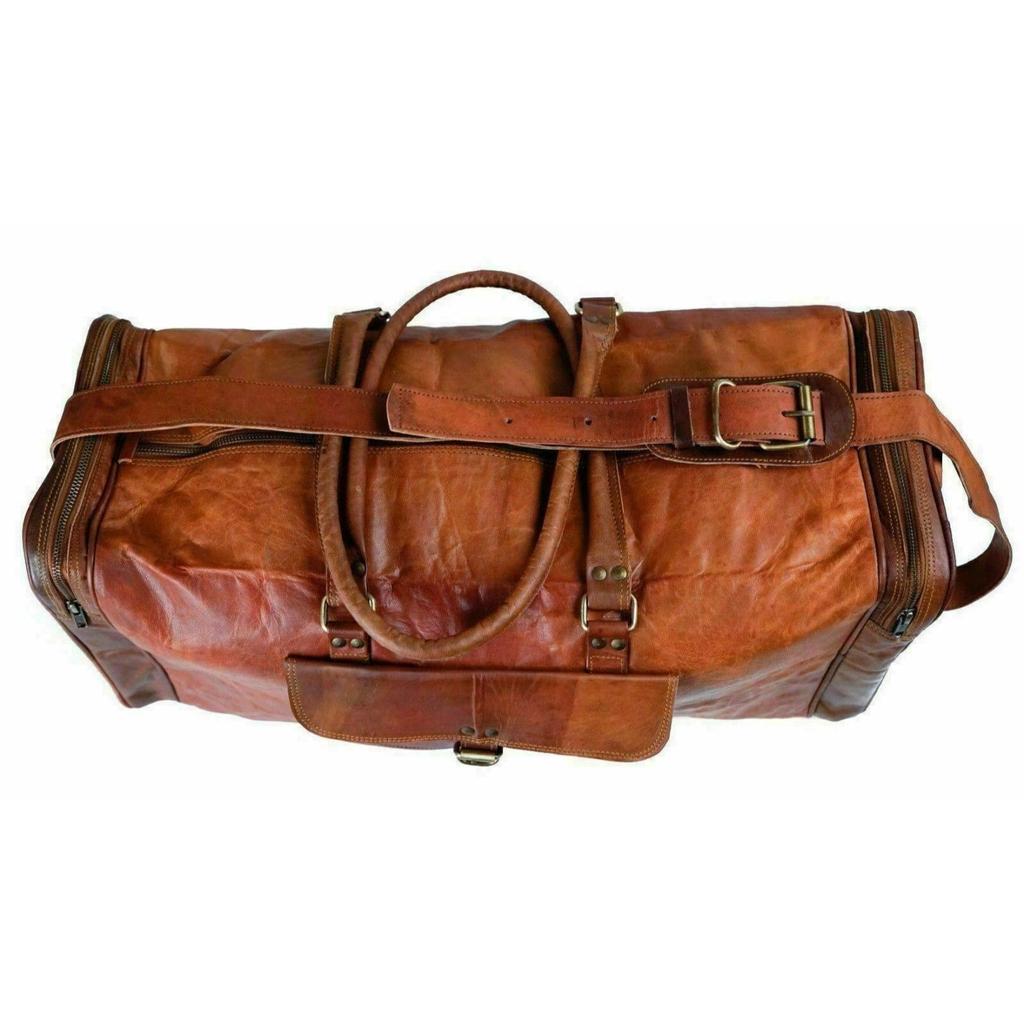 Jednodenní pánská cestovní taška do posilovny z pravé kozí kůže Vintage Duffel