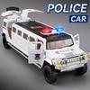 1:32 Scale Extended Version Police Car Alloy Diecast Model Toys with Pull Back Doors Can Be Opened Vehice Holiday Gift Ornament