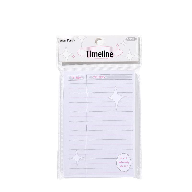 Korean Style Cute Diary Sticky Notes Line Recording Book - Reminder and Message Pad