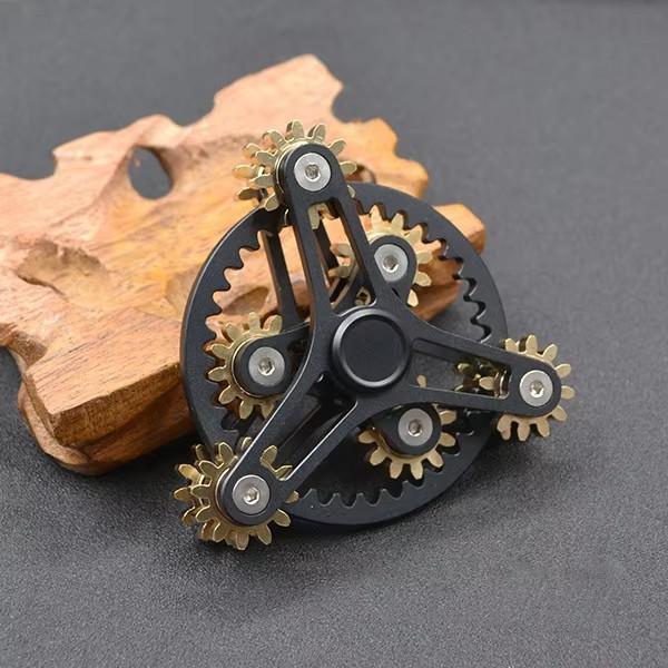 Lure Mechanical Gear Fingertip Gyroscope Copper Fidget Nine Tooth Linkage EDC Metal Alloy Rotor Focusing Decompression Toys