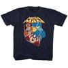 Kids Mega Man Flat Colors Navy Gaming Shirt