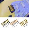 6Pcs/pack Solid Brass Guitar Bridge Saddles Brass Saddles Replacements 10.5mm String Spacing with Screws and Wrench Kits