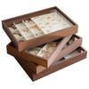 Wooden Jewelry Box with Bracelet and Bead Storage, Exquisite Display Stand for Rings and Earrings, Large Capacity, Dustproof Design