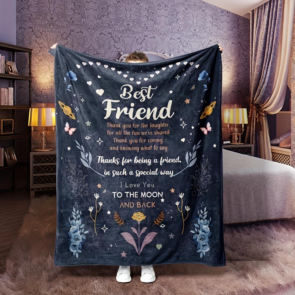 1pc Flannel Blanket for Best Friends a Blanket for a Good Friend Suitable for Sofa Bedroom Outdoor Camping a Multi-purpose Flannel Blanket