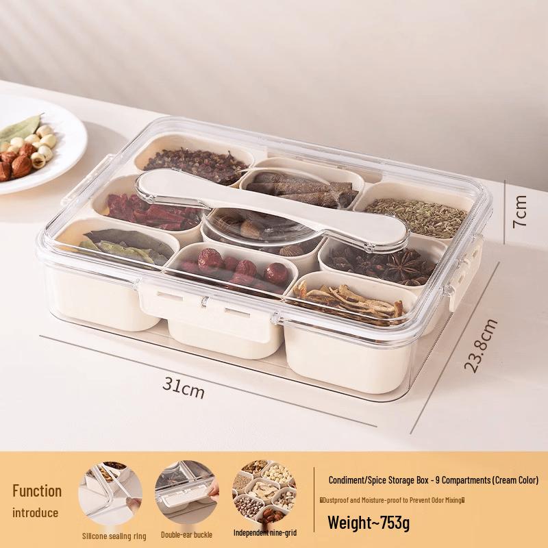 ZISIZ 9-Compartment Spice Storage Box