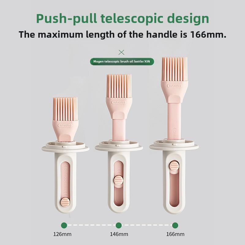2-in-1 Silicone Basting Brush with Oil Bottle Kitchen Food Grade BBQ Pastry Brush Heat Resistant Cooking Tools