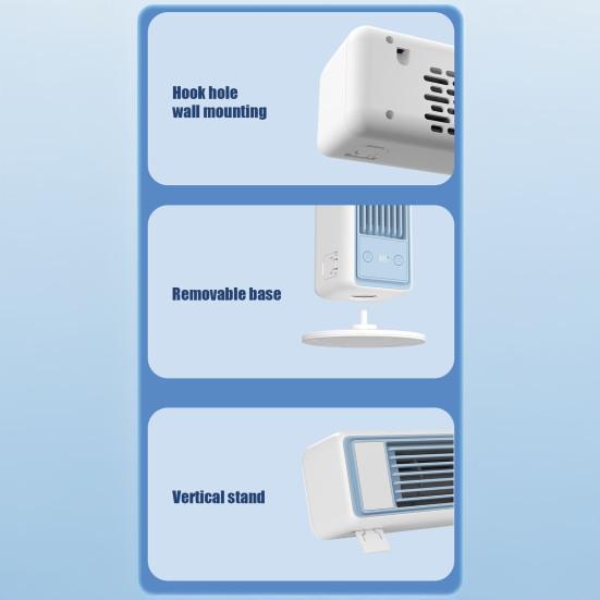 DYS Wall Mount Desktop Fan, 3 Speed Bladeless Tower Fan with Digital Display, Quiet Personal Cooling for Bedroom Office Home
