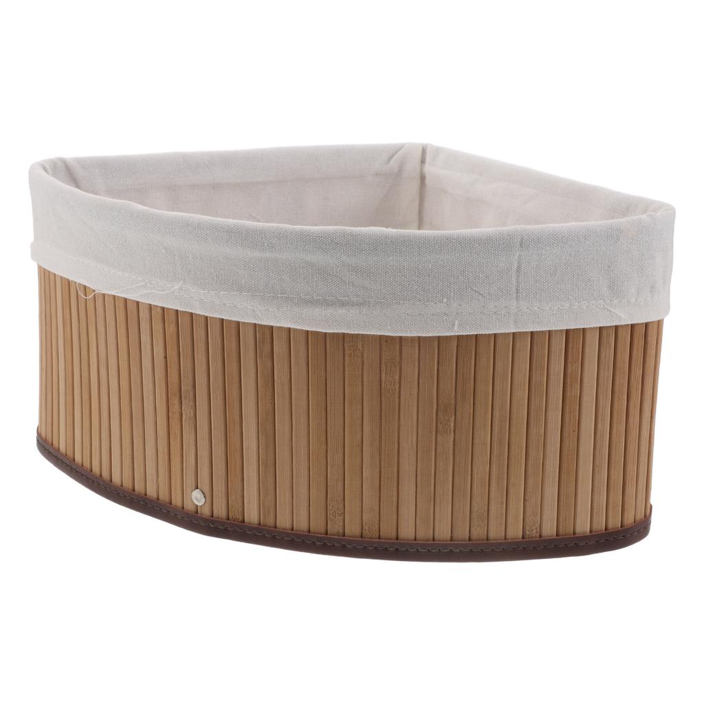 Bamboe Hoekmand Waaiervormig 10x6.3 Geweven Opbergorganizer voor Keukenplank Voorraadkast Badkamer Decoratieve Opbergmand