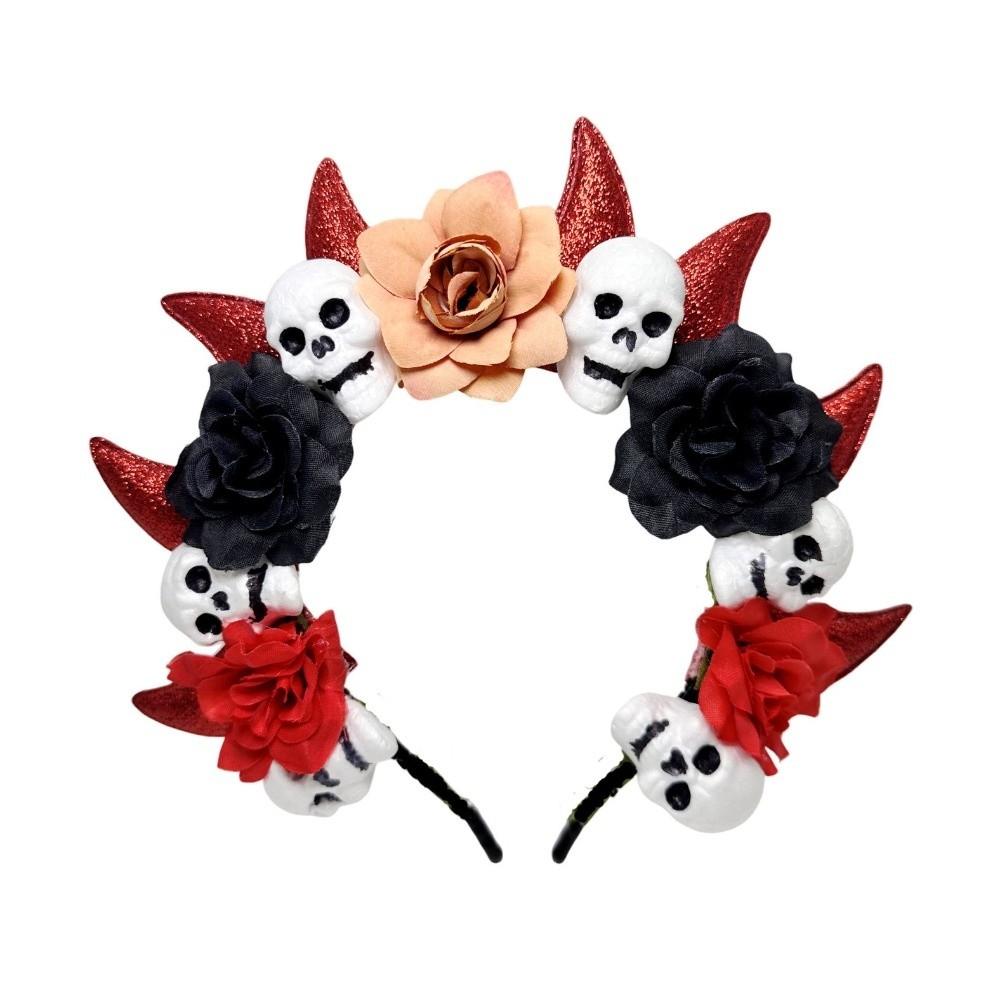 Simulation Bat Halloween Hair Hoop Exaggerated Gothic Flower Hairband  Photography Props