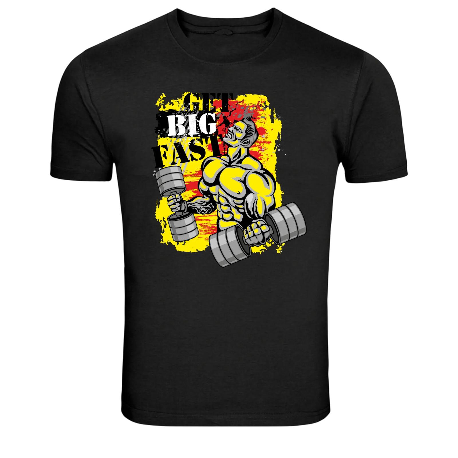 Go Big Fast Bodybuilder Gym Motivation Graphic T-Shirt M