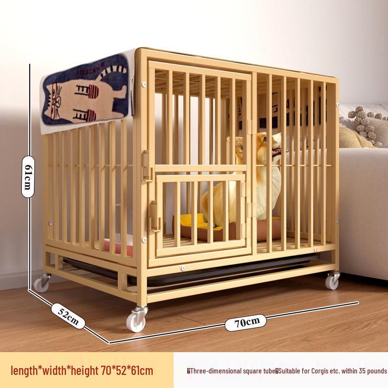 Medium & Large Dog Indoor Kennel with Full Square Tube Design and Built-in Toilet