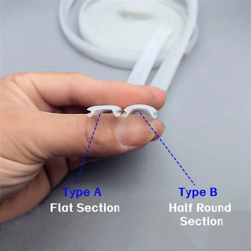 0.2m-10m LED Aluminum Profile Silicone Diffuser Flexible Channel Cover Hard Bar Strip Light Replaceable Lampshade Sample Fitting