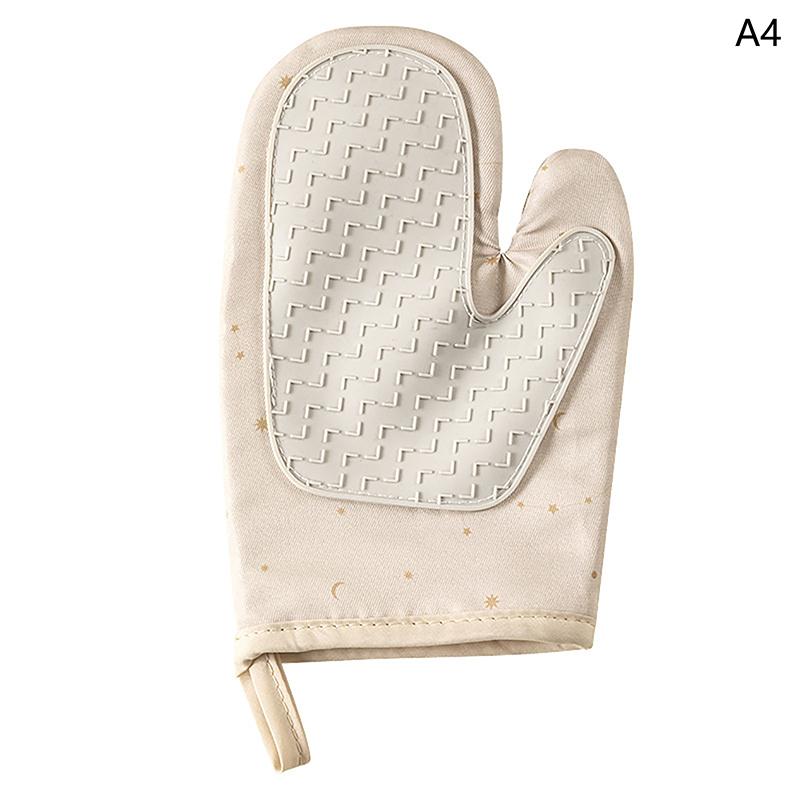 Cotton And Silicone Baking Gloves Microwave Oven Gloves Household Insulation Gloves Oven Anti-Scalding Glove Kitchen Baking Tool