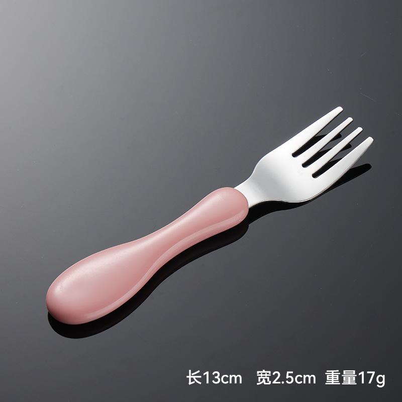 304 Stainless Steel Children's Portable Fork and Spoon Set Mother and Baby Tableware Small Gourd Handle ABS Short Handle